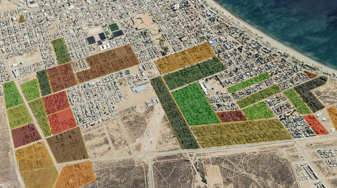 Vista aérea de desarrollos finalizados en Puerto Madryn